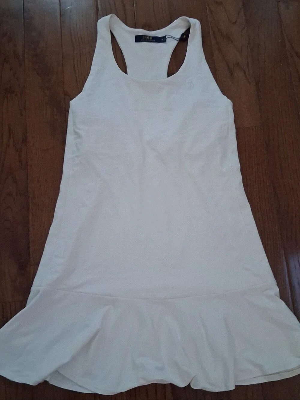 Polo Ralph Lauren Girls White Racerback Ruffle Hem Tennis Dress Size‎ Medium